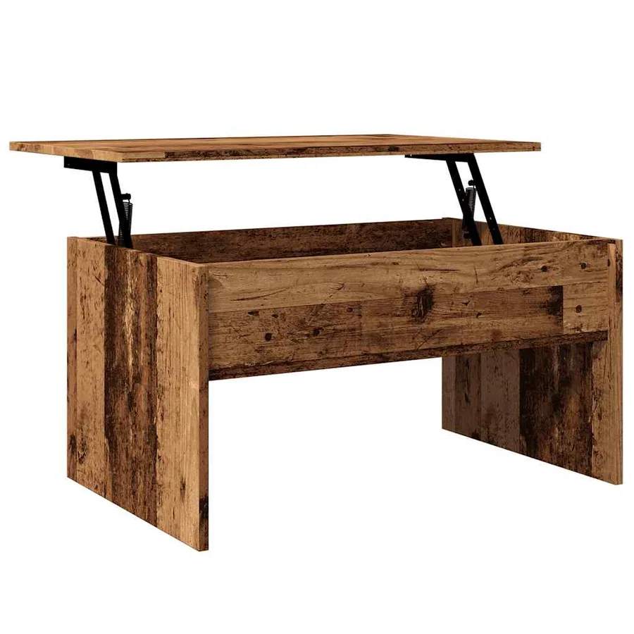Table basse vieux bois 80x50,5x41,5 cm bois d'ingénierie - 8