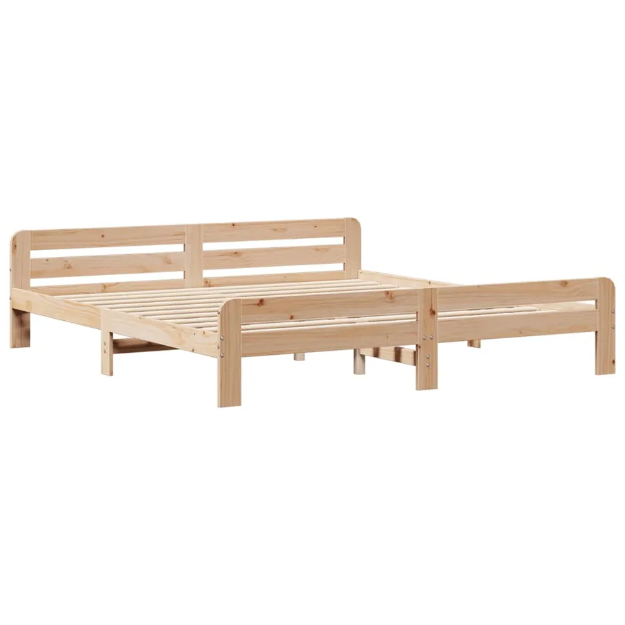 Cadre de lit sans matelas 200x200 cm bois massif de pin - 3