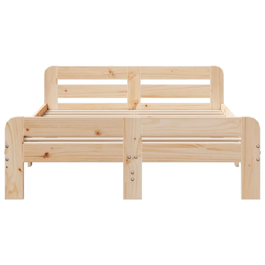 Cadre de lit sans matelas 200x200 cm bois massif de pin - 4