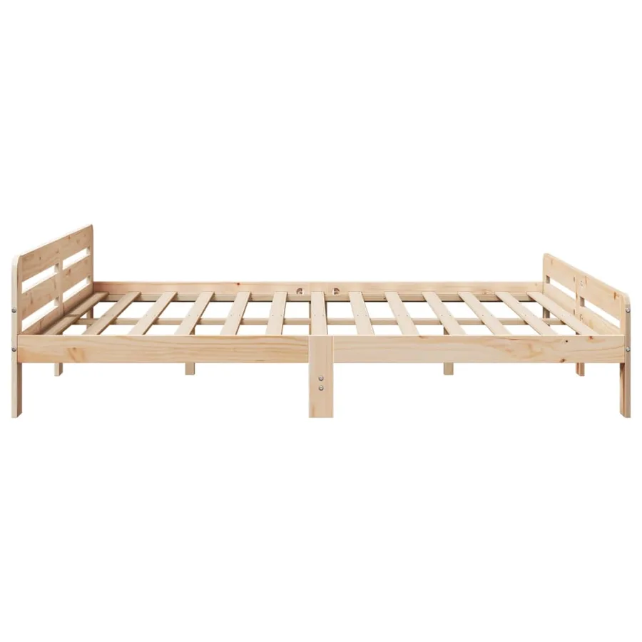 Cadre de lit sans matelas 200x200 cm bois massif de pin - 5