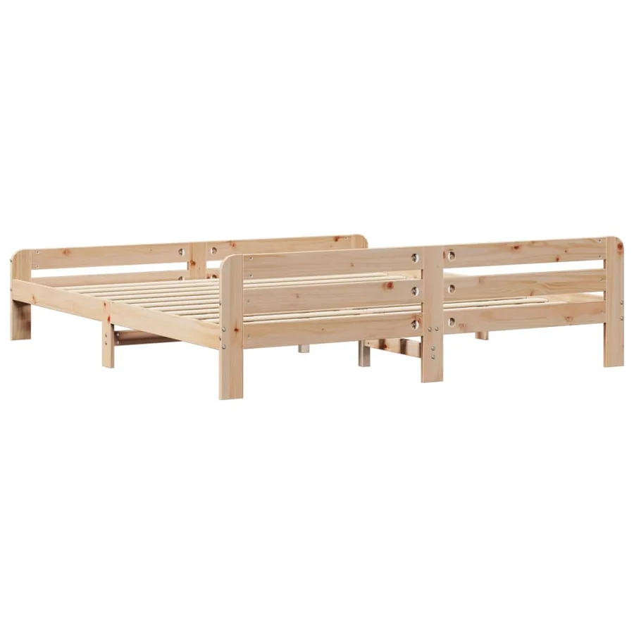 Cadre de lit sans matelas 200x200 cm bois massif de pin - 6