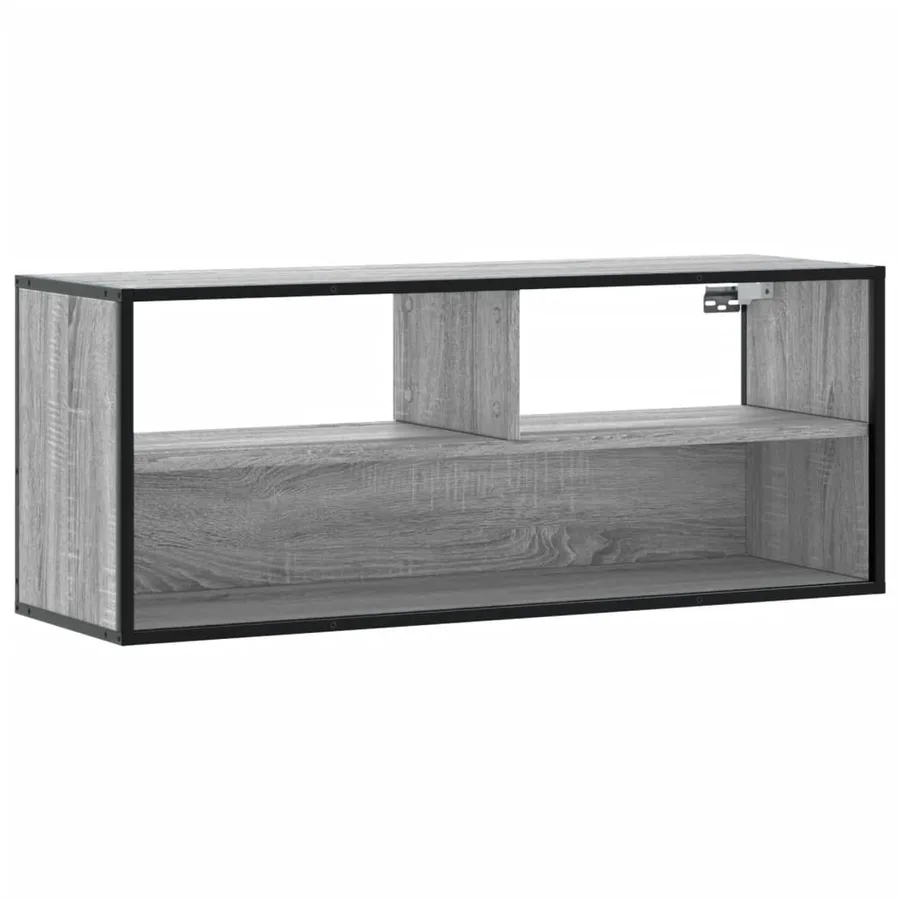 Meuble TV sonoma gris 100x31x39,5 cm bois d'ingénierie et métal - 2
