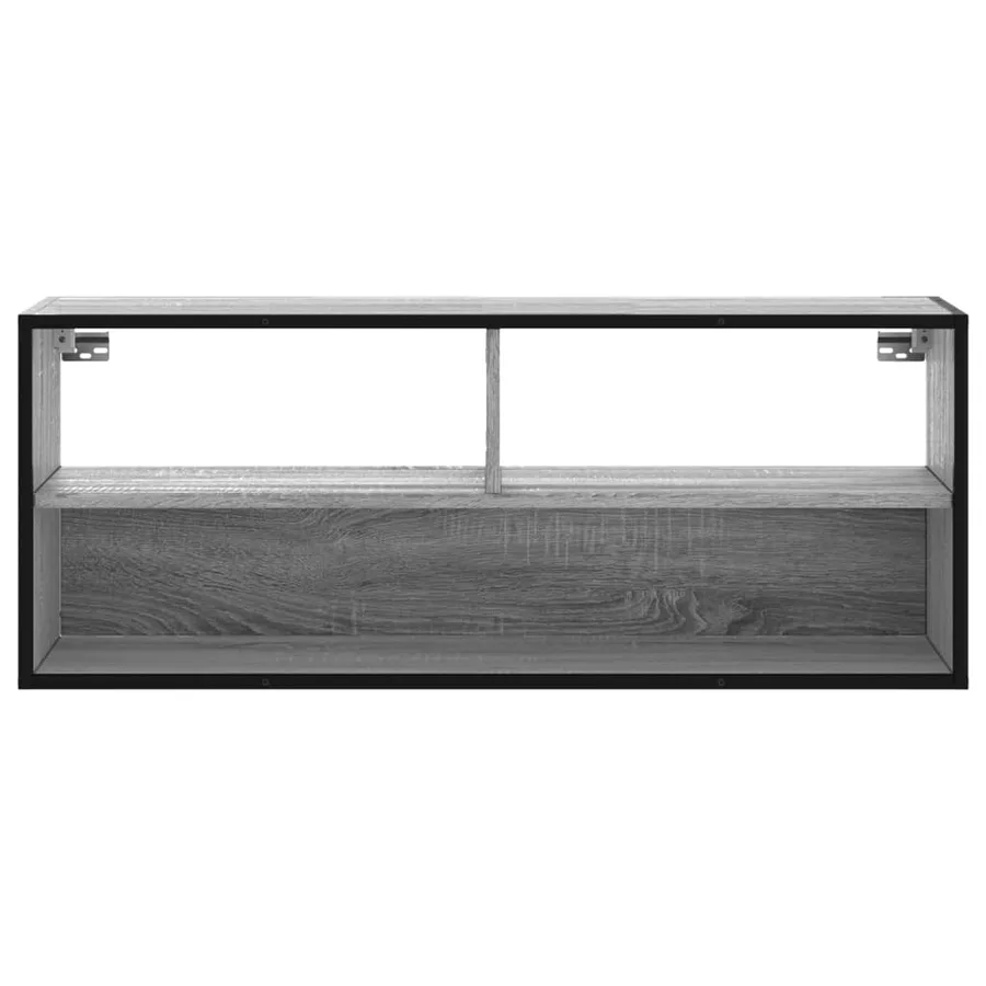 Meuble TV sonoma gris 100x31x39,5 cm bois d'ingénierie et métal - 4