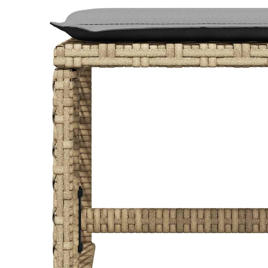 Ensemble à manger de jardin et coussins 11 pcs beige poly rotin - 10