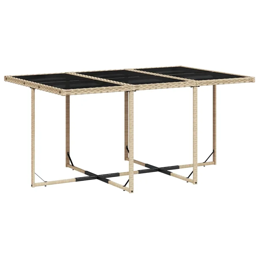Ensemble à manger de jardin et coussins 11 pcs beige poly rotin - 3