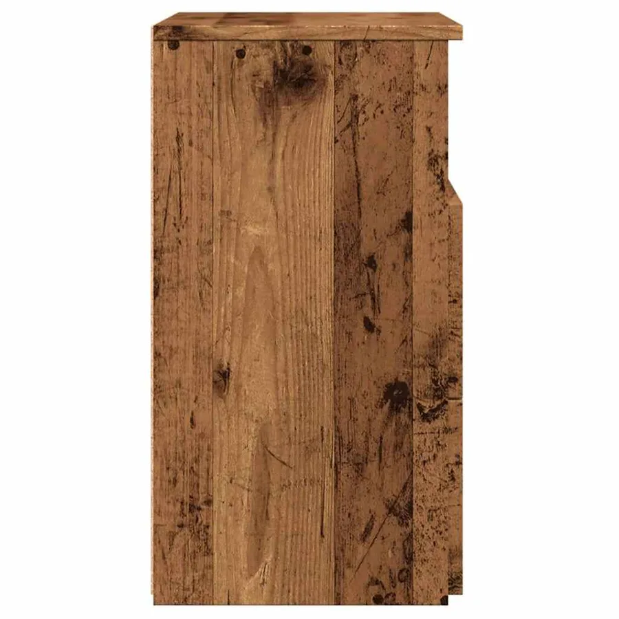 Table de chevet vieux bois 50x32x60 cm bois d'ingénierie - 7