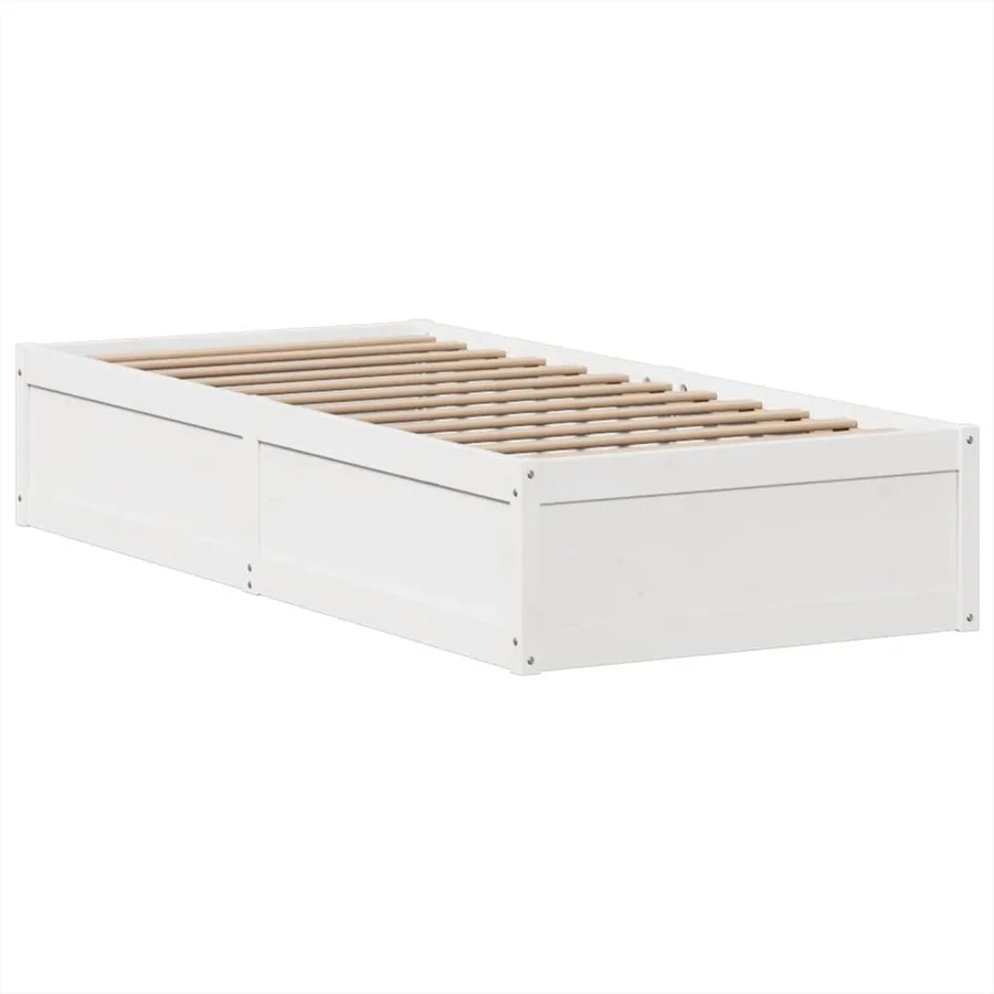 Cadre de lit sans matelas blanc 90x190 cm bois de pin massif - 5