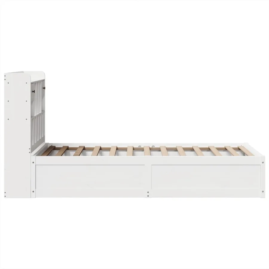 Cadre de lit sans matelas blanc 90x190 cm bois de pin massif - 6