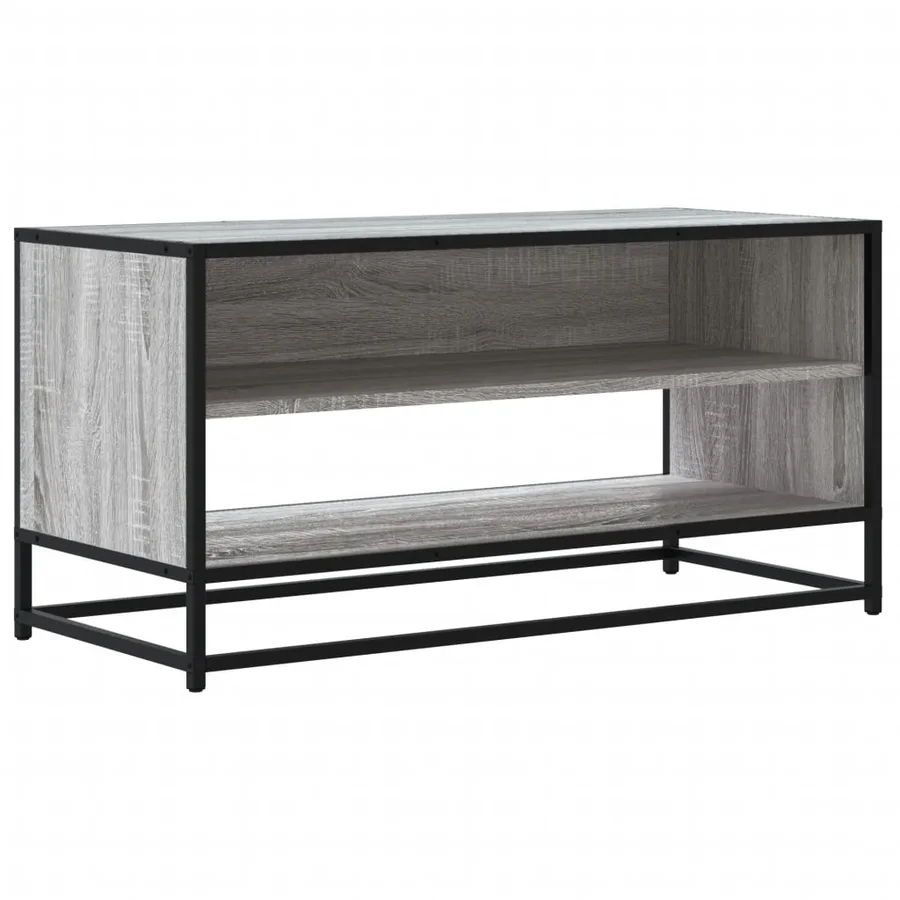 Meuble TV sonoma gris 91x40x46 cm bois d'ingénierie et métal - 2