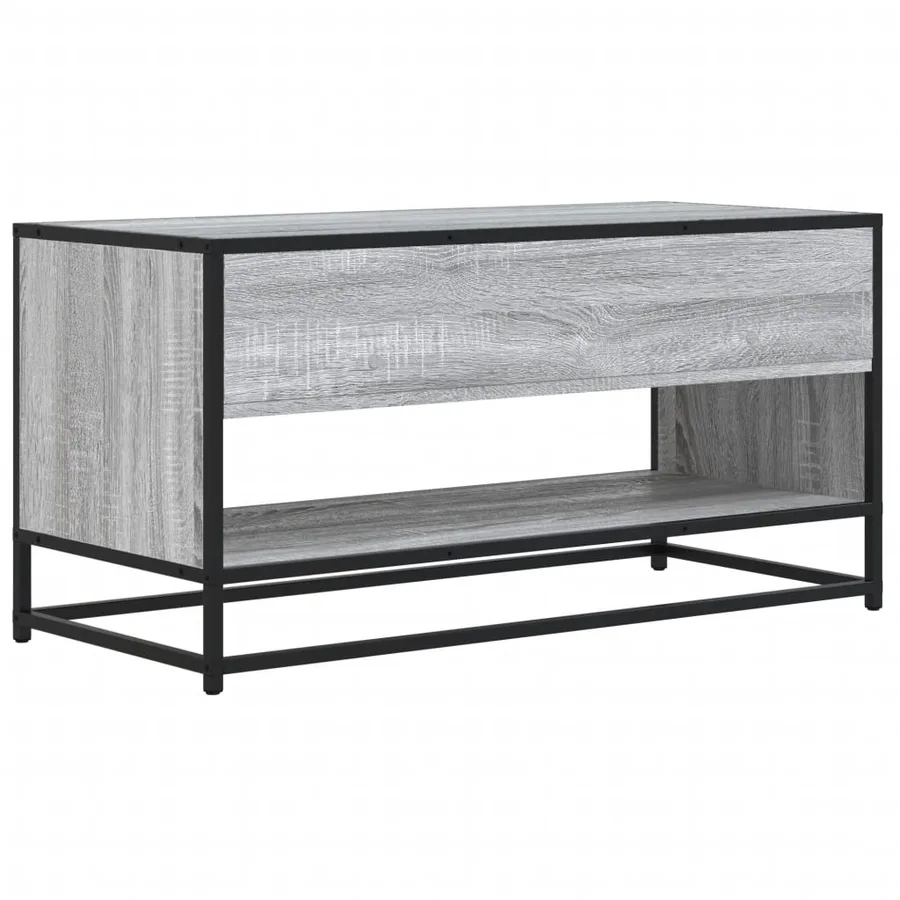 Meuble TV sonoma gris 91x40x46 cm bois d'ingénierie et métal - 5