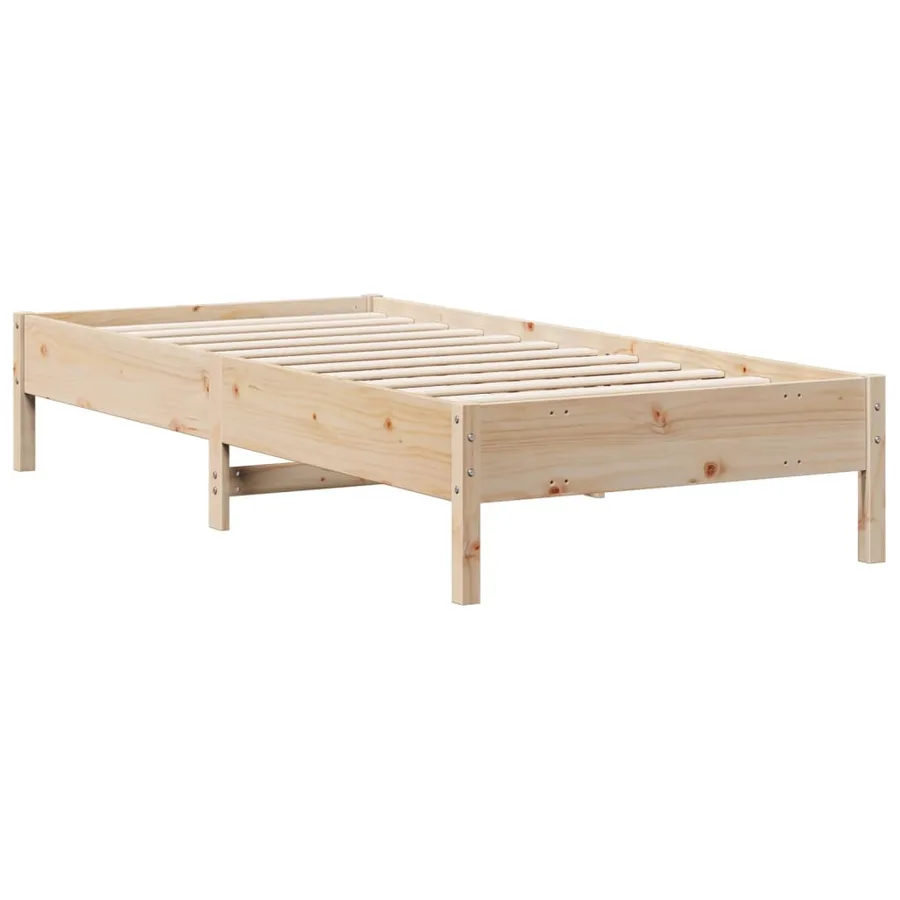 Lit bibliothèque sans matelas 75x190 cm bois de pin massif - 8