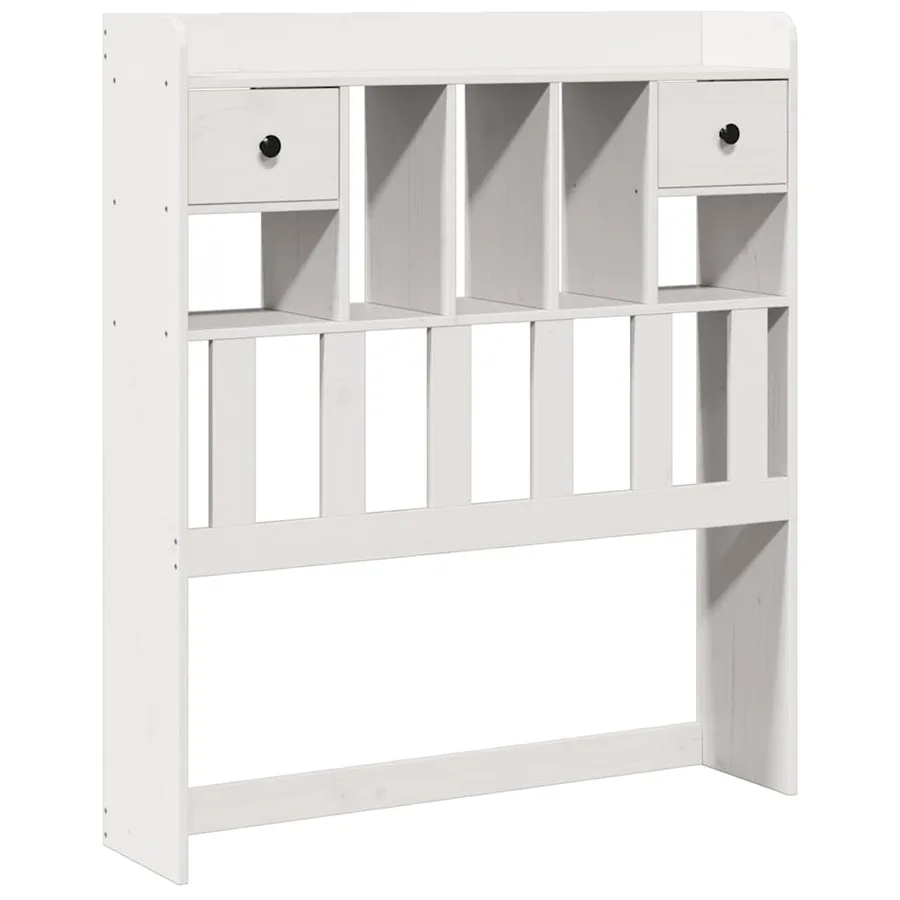 Tête de lit avec rangement blanc 75 cm bois massif de pin - 2