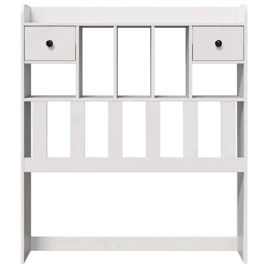 Tête de lit avec rangement blanc 75 cm bois massif de pin - 3