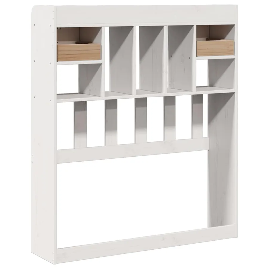 Tête de lit avec rangement blanc 75 cm bois massif de pin - 6