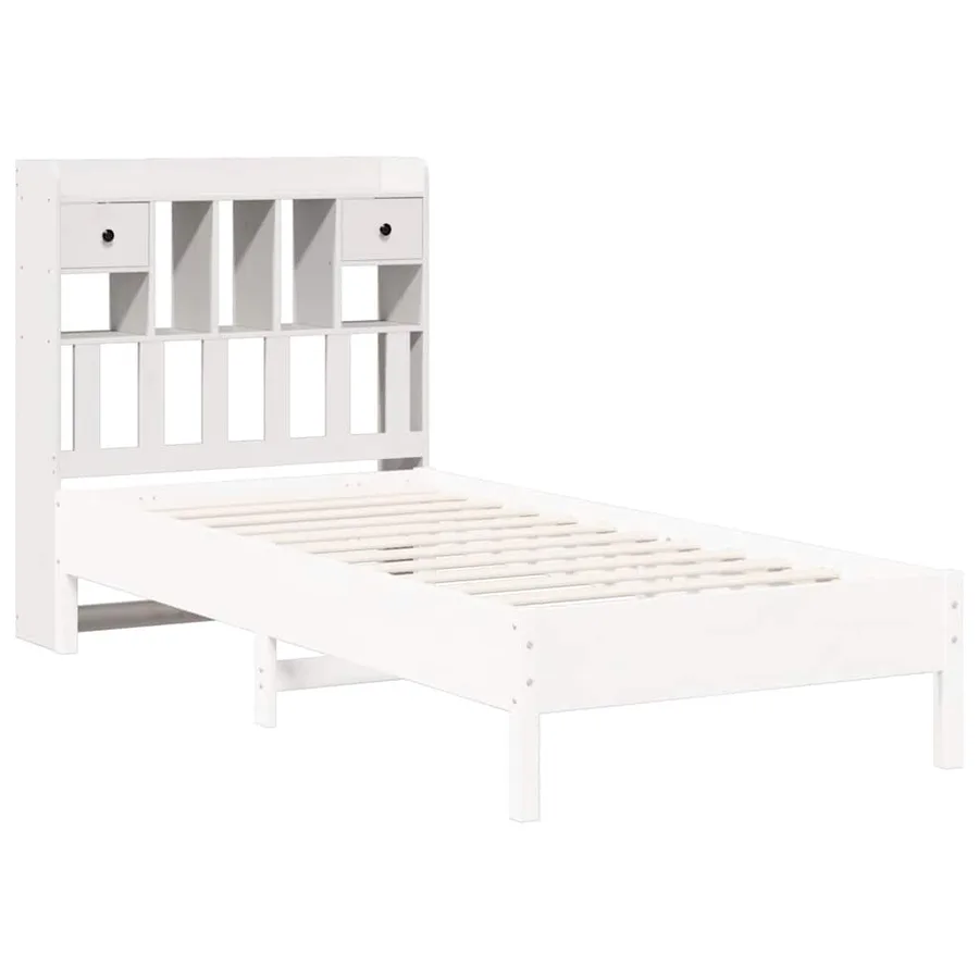 Tête de lit avec rangement blanc 75 cm bois massif de pin - 7