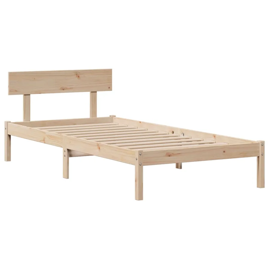 Lit bibliothèque sans matelas 90x200 cm bois de pin massif - 5