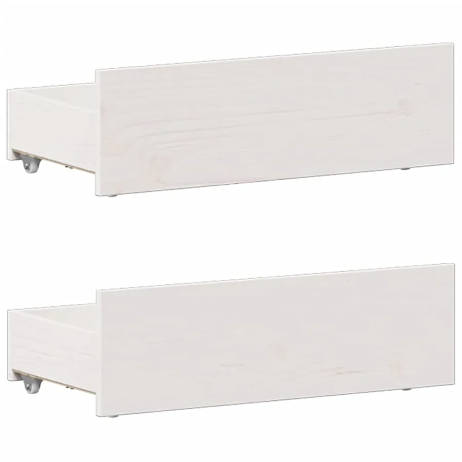 Lit bibliothèque sans matelas blanc 75x190cm bois de pin massif - 10