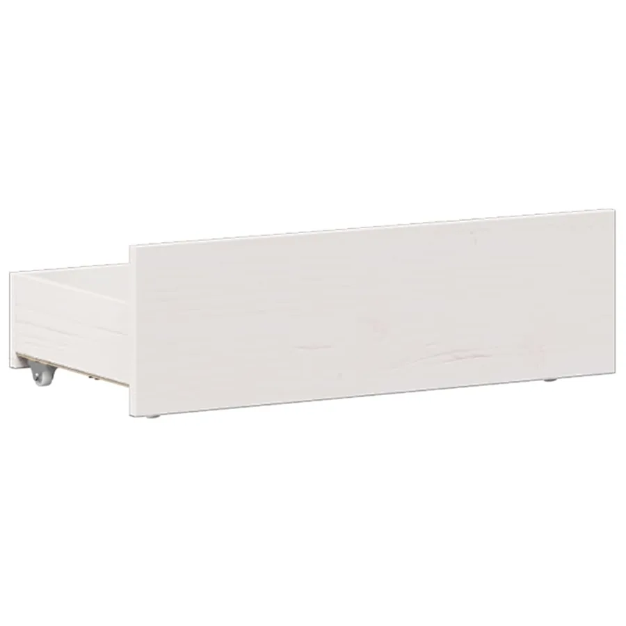 Lit bibliothèque sans matelas blanc 75x190cm bois de pin massif - 11