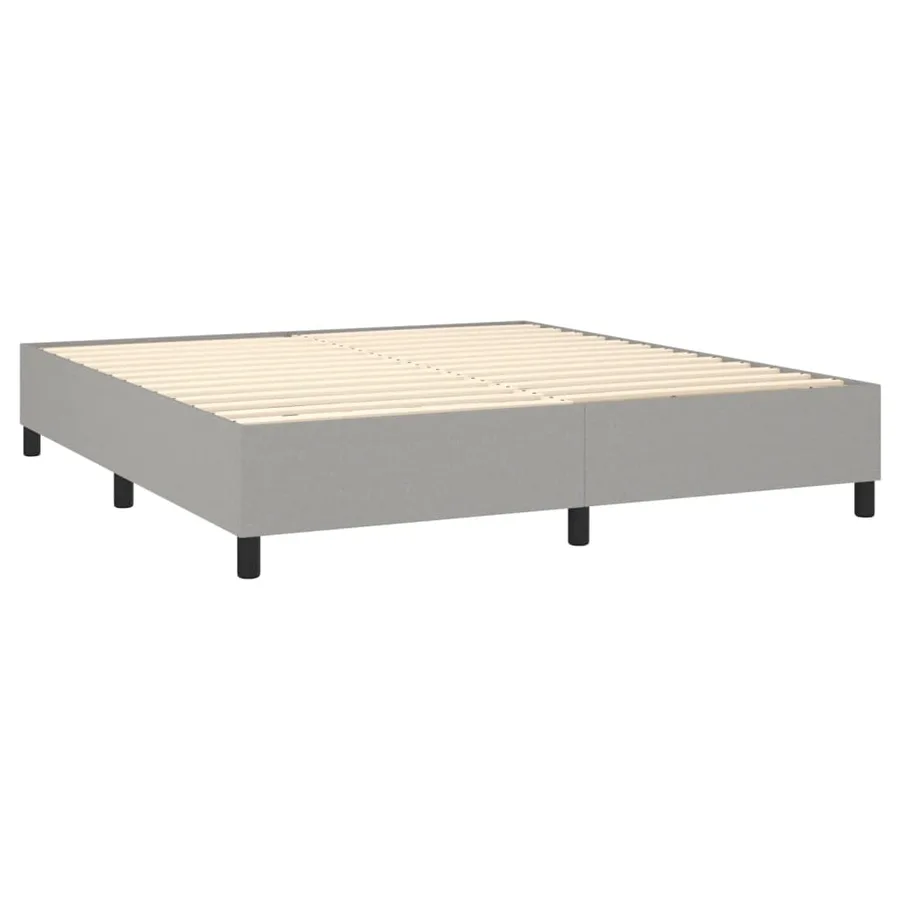 Sommier à lattes de lit avec matelas Gris clair 180x200cm Tissu - 4