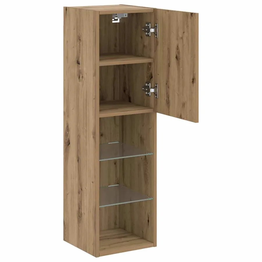 Meubles TV avec lumières LED 2pcs chêne artisanal 30,5x30x102cm - 7