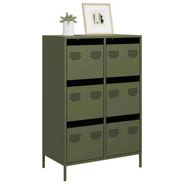 Buffet haut vert olive 68x39x101,5 cm acier