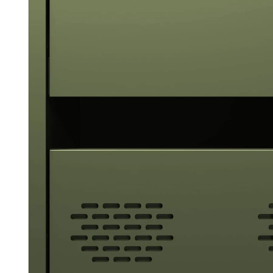 Buffet haut vert olive 68x39x101,5 cm acier - 10