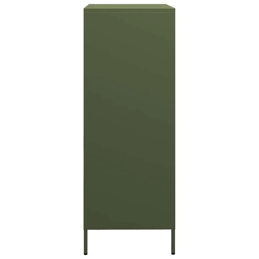 Buffet haut vert olive 68x39x101,5 cm acier - 6
