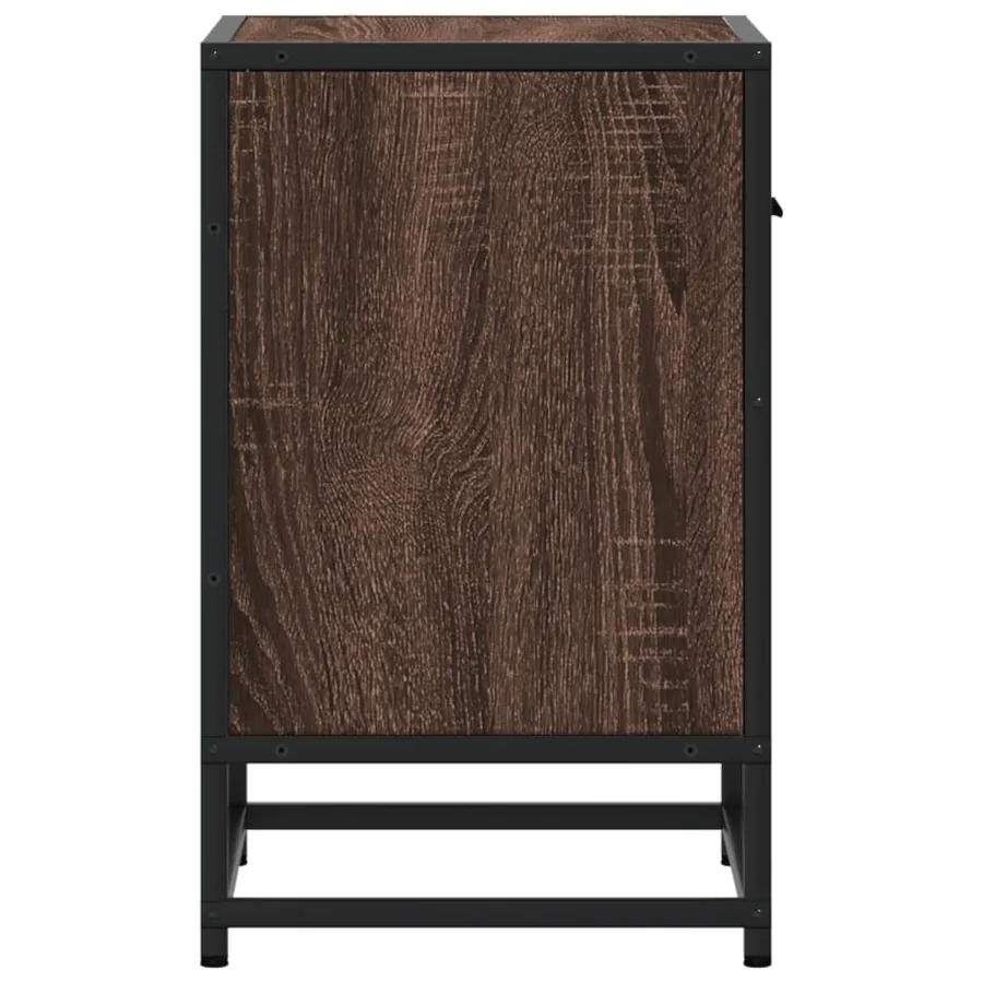 Table de chevet chêne marron 40x31x50 cm bois d'ingénierie - 6