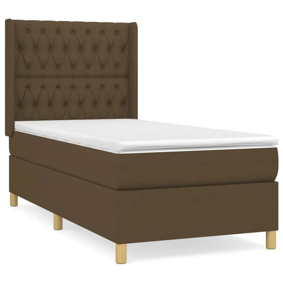 Sommier à lattes de lit avec matelas Marron foncé 90x200 cm - 2