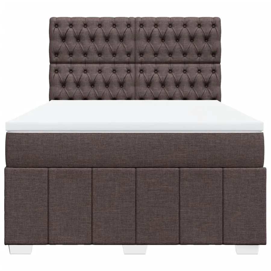 Sommier à lattes de lit avec matelas Marron foncé 160x200 cm - 6