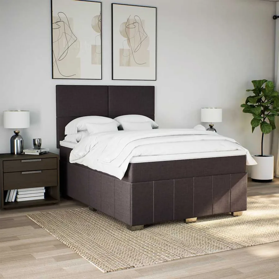 Sommier à lattes de lit avec matelas Marron foncé 160x200 cm - 5