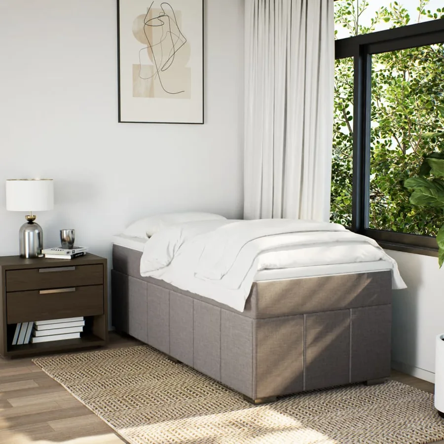 Sommier à lattes de lit avec matelas Taupe 80x200 cm Tissu - 3