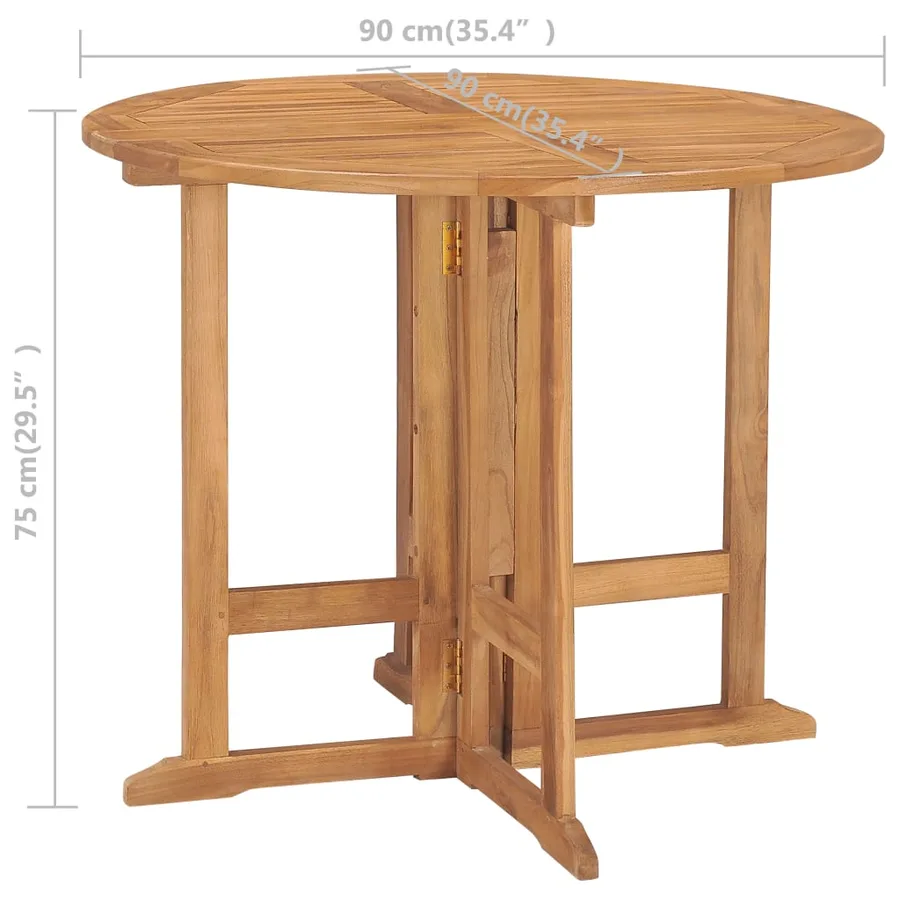 Ensemble à manger d'extérieur pliable 5 pcs Bois solide de teck - 11