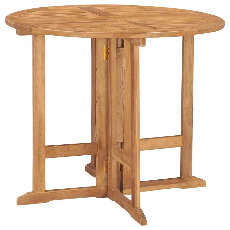 Ensemble à manger d'extérieur pliable 5 pcs Bois solide de teck - 3