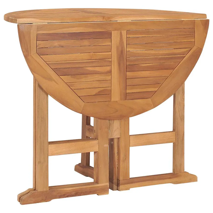 Ensemble à manger d'extérieur pliable 5 pcs Bois solide de teck - 5
