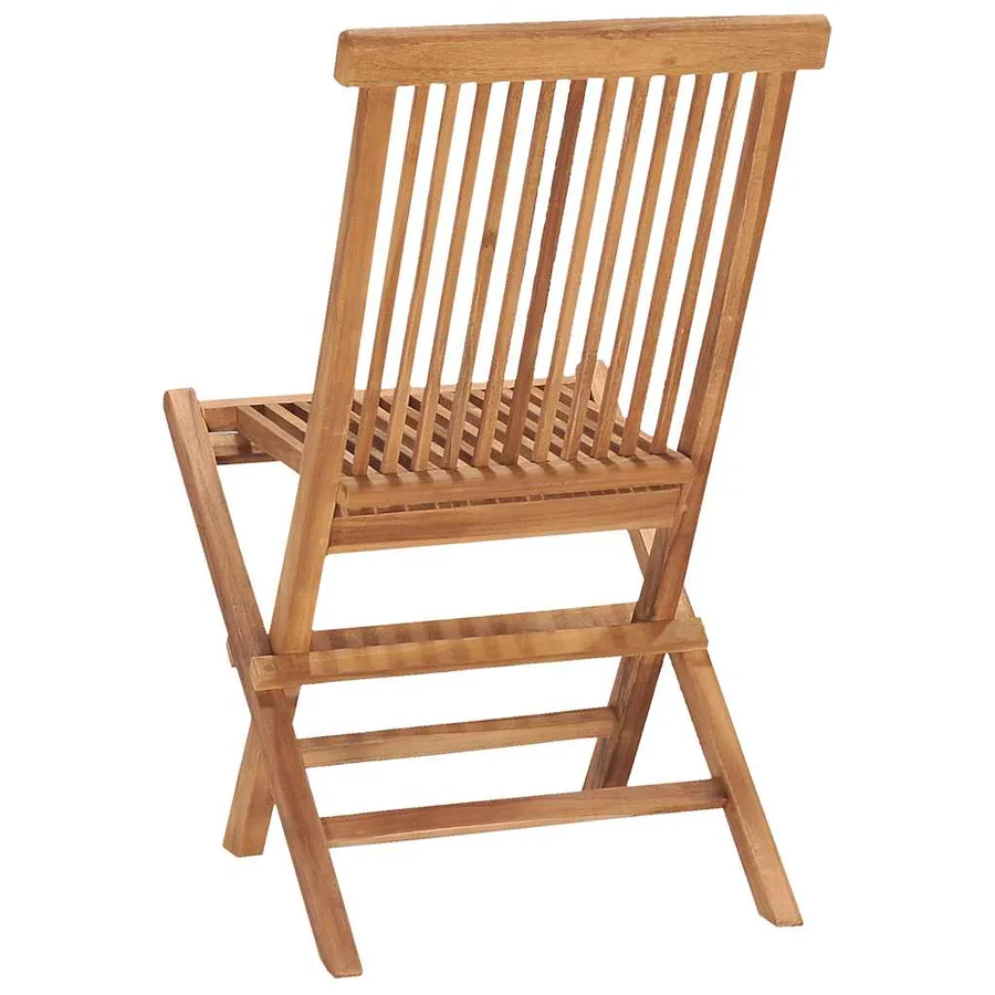 Ensemble à manger d'extérieur pliable 5 pcs Bois solide de teck - 9