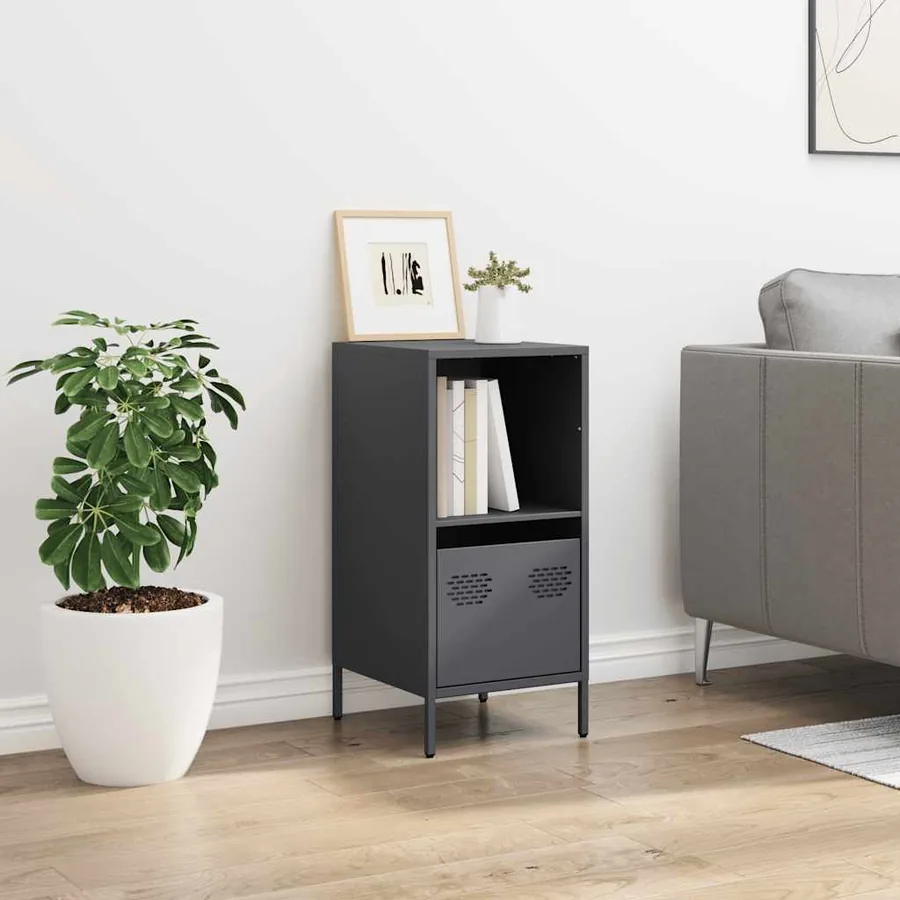 Buffet anthracite 35x39x73,5 cm acier laminé à froid - 3