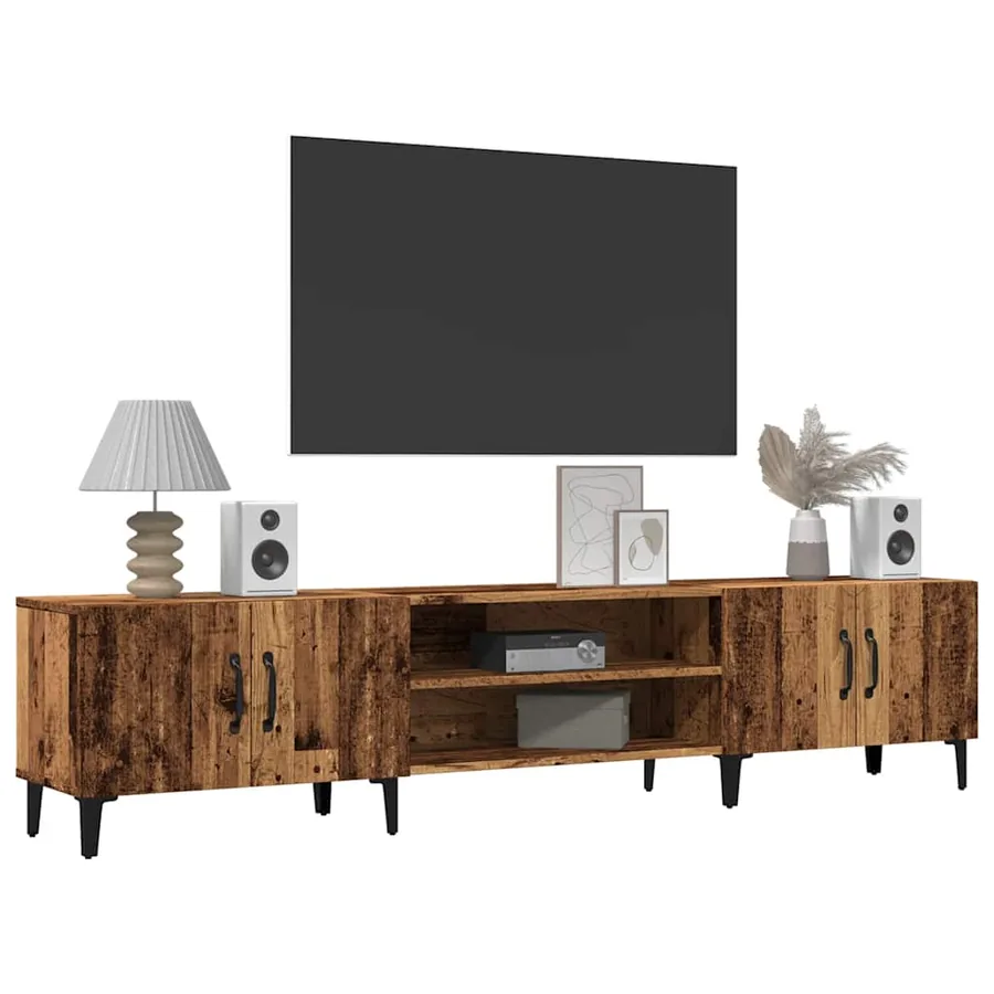 Meuble TV vieux bois 180x31,5x40 cm bois d'ingénierie - 3
