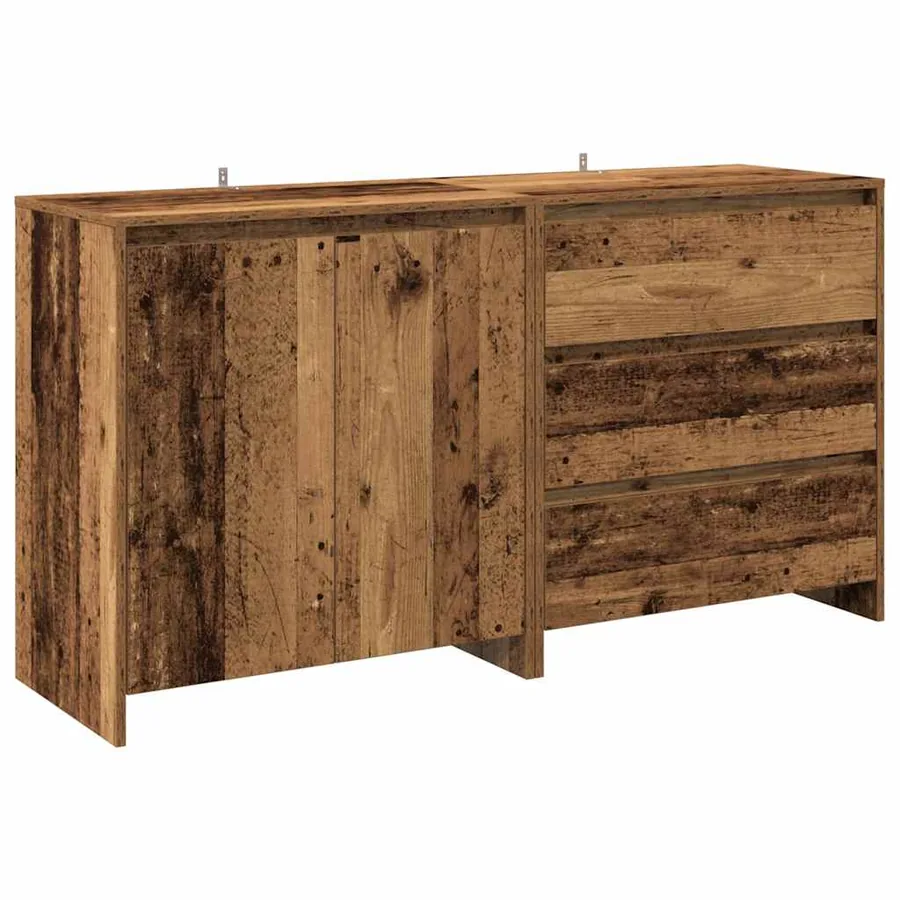 Buffet 2 pcs vieux bois bois d'ingénierie - 2