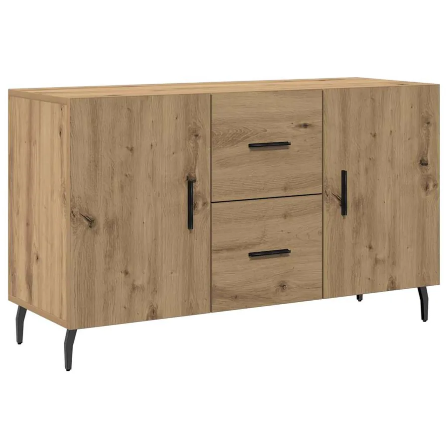 Buffet chêne artisanal 100x36x60 cm bois d'ingénierie - 2