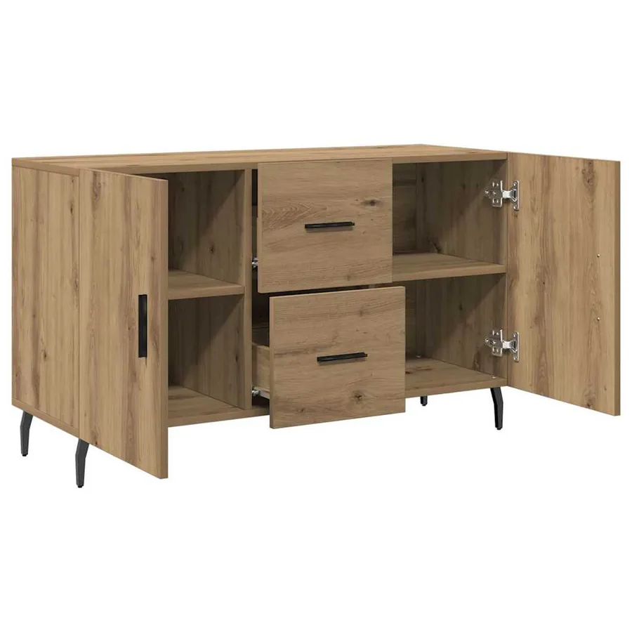 Buffet chêne artisanal 100x36x60 cm bois d'ingénierie - 5