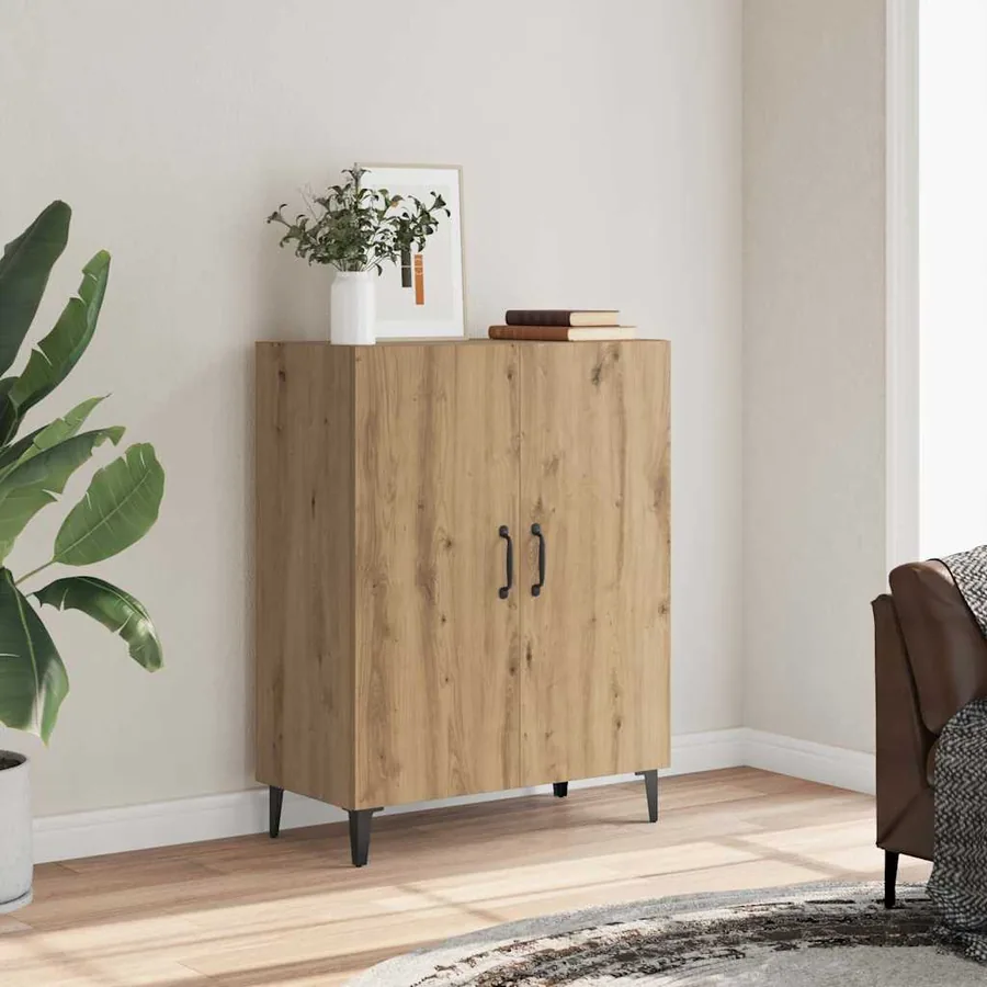 Buffet chêne artisanal 70x34x90 cm bois d'ingénierie