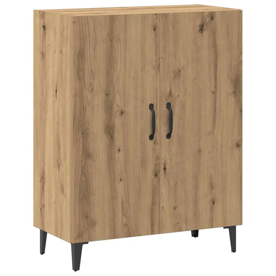 Buffet chêne artisanal 70x34x90 cm bois d'ingénierie - 2
