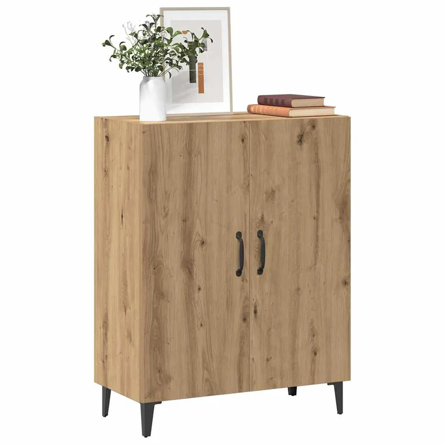 Buffet chêne artisanal 70x34x90 cm bois d'ingénierie - 3