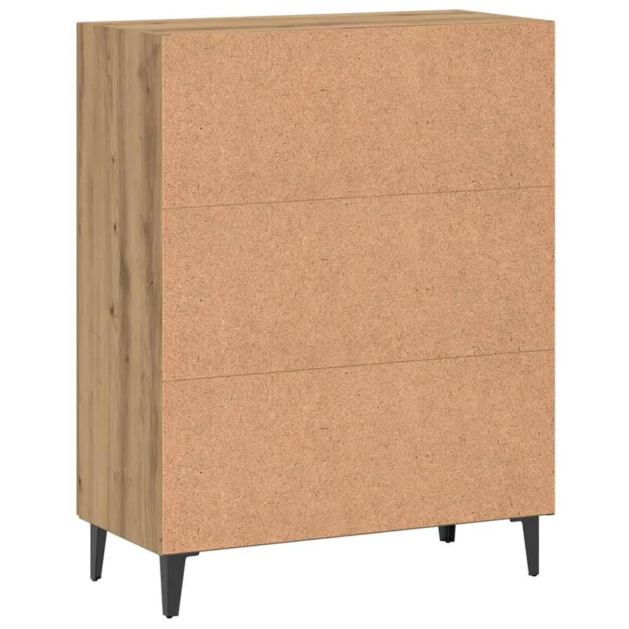 Buffet chêne artisanal 70x34x90 cm bois d'ingénierie - 7
