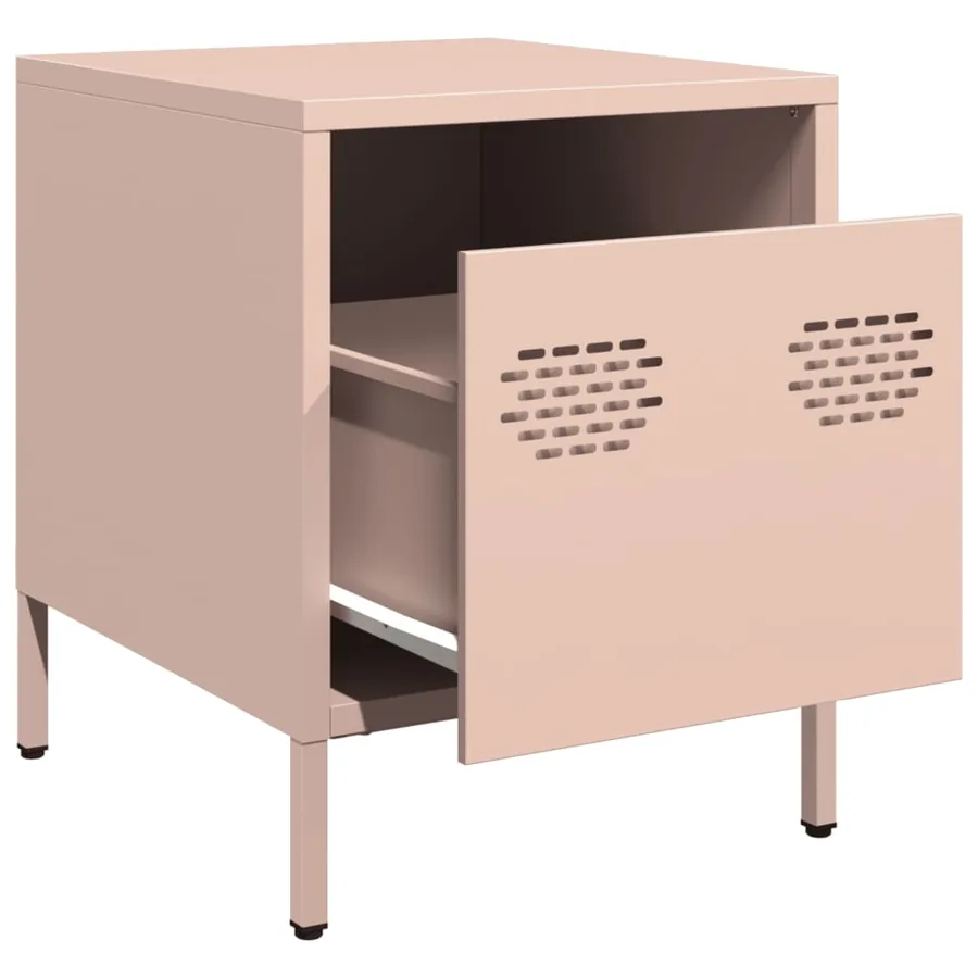 Tables de chevet 2 pcs rose 35x39x43,5 cm acier - 4