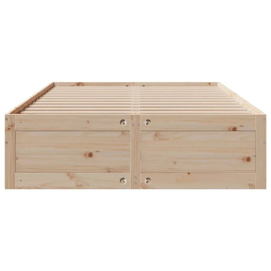 Cadre de lit sans matelas avec tiroirs 160x200 cm bois de pin - 4
