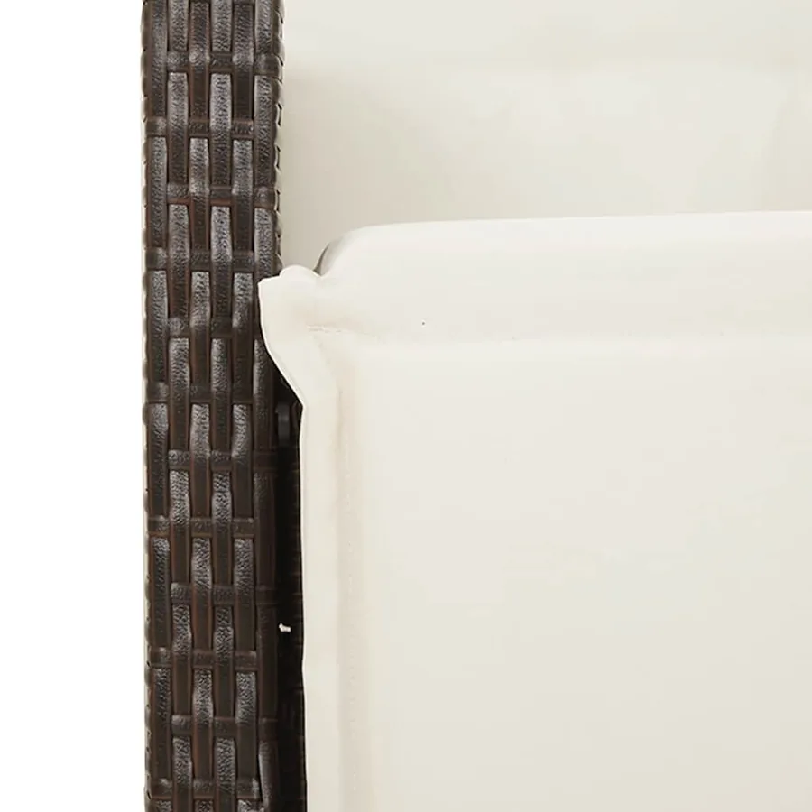 Ensemble à manger de jardin et coussins 9 pcs marron poly rotin - 7