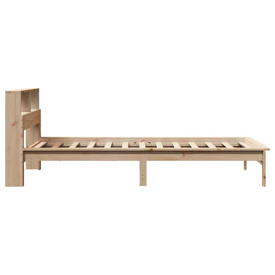 Lit bibliothèque sans matelas 90x190 cm bois de pin massif - 5