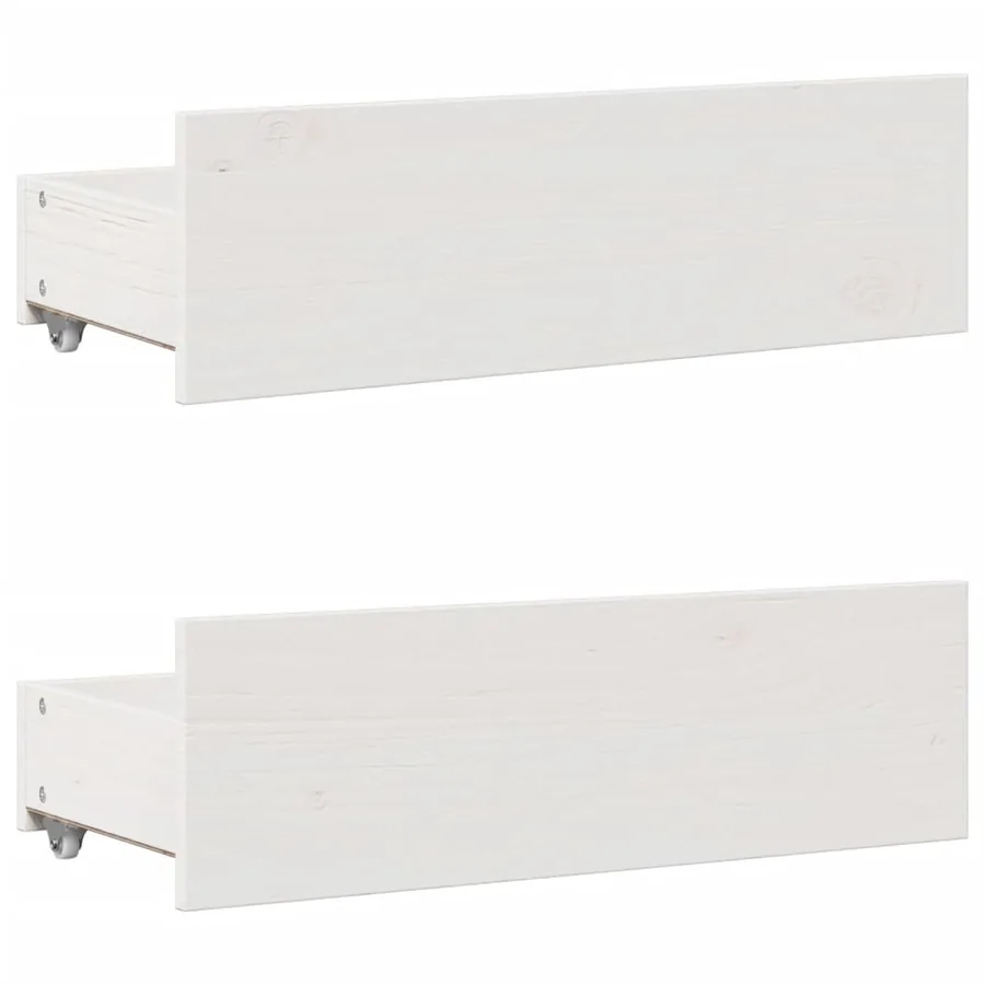 Cadre de lit sans matelas avec tiroirs 75x190 cm bois de pin - 9